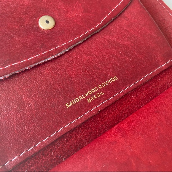 Sandalwood Cowhide Brasil Wallet in Burgundy 4”x7” - Picture 6 of 11